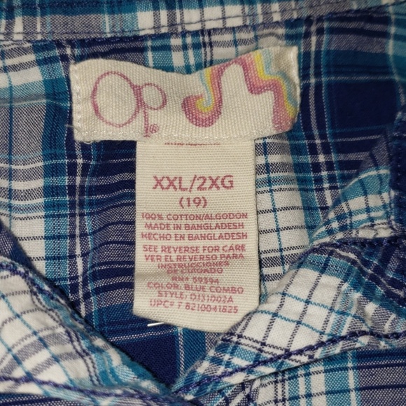 OP plaid button top sz-XXL/19 - Picture 2 of 3